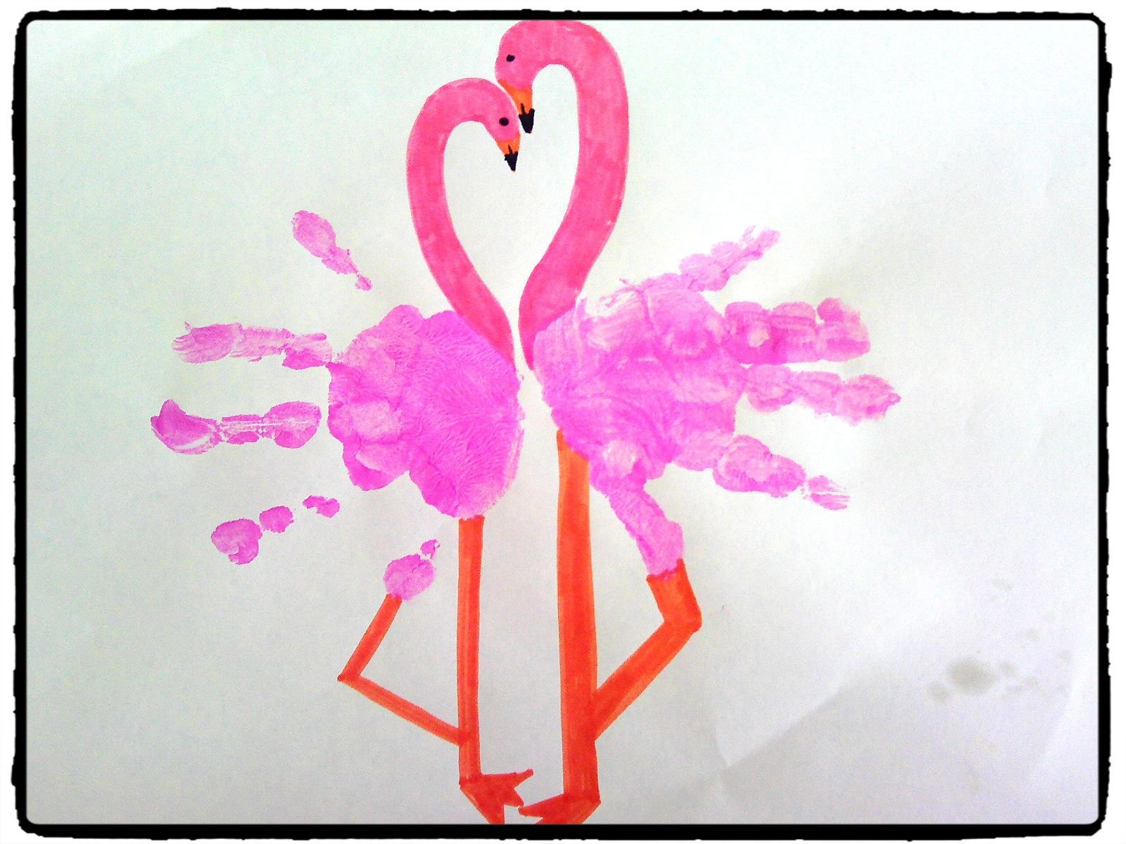 Рисование пальчиком Фламинго