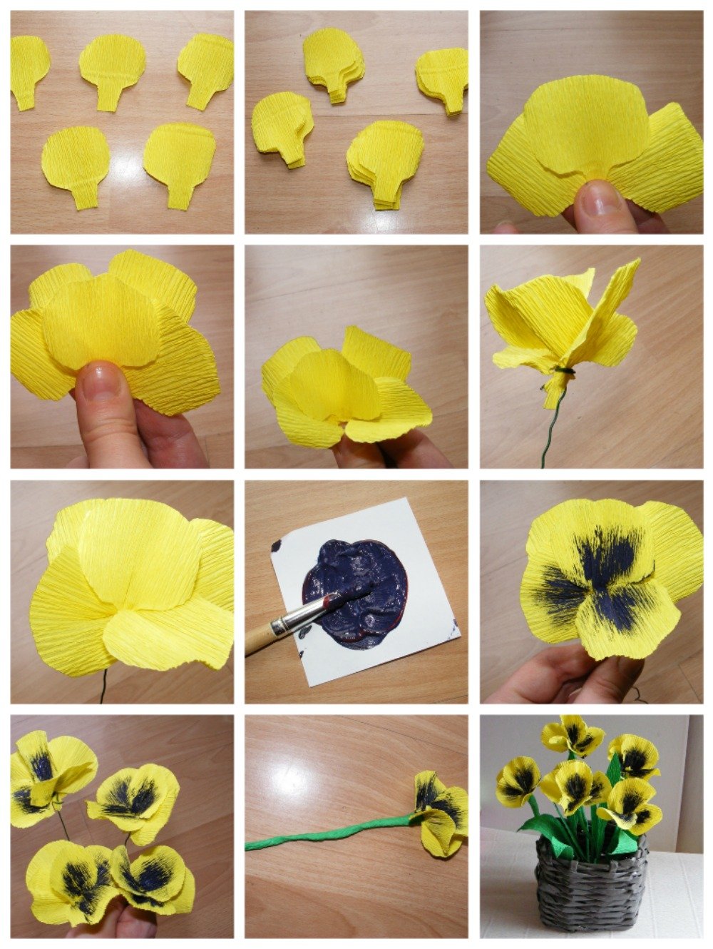 Цветы из креповой бумаги своими руками: схемы, мастер-класс, фото