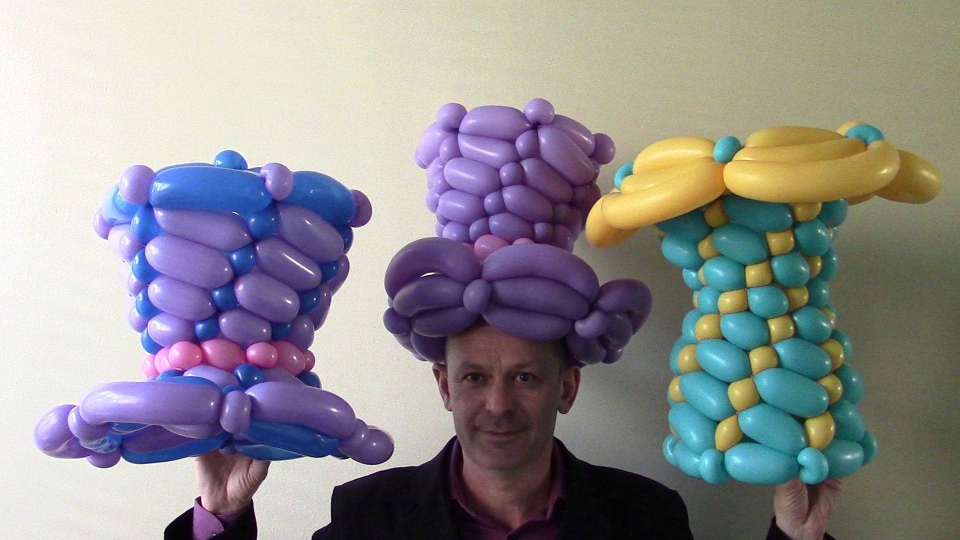 Как делают воздушные шары. Шляпа из шаров. Шляпа из ШДМ. Шляпа из воздушных шариков. Фигуры из ШДМ.