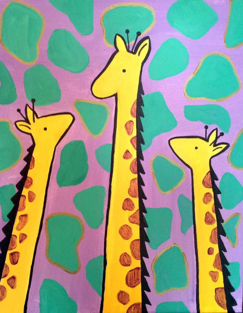 Рисунок краски Жираф большой размер