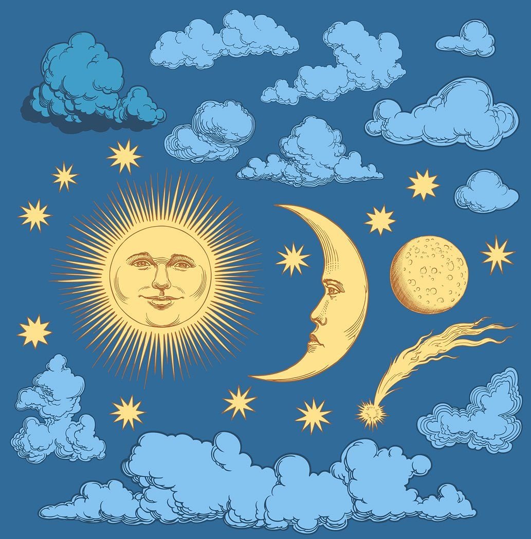 Солнце и Луна Винтаж