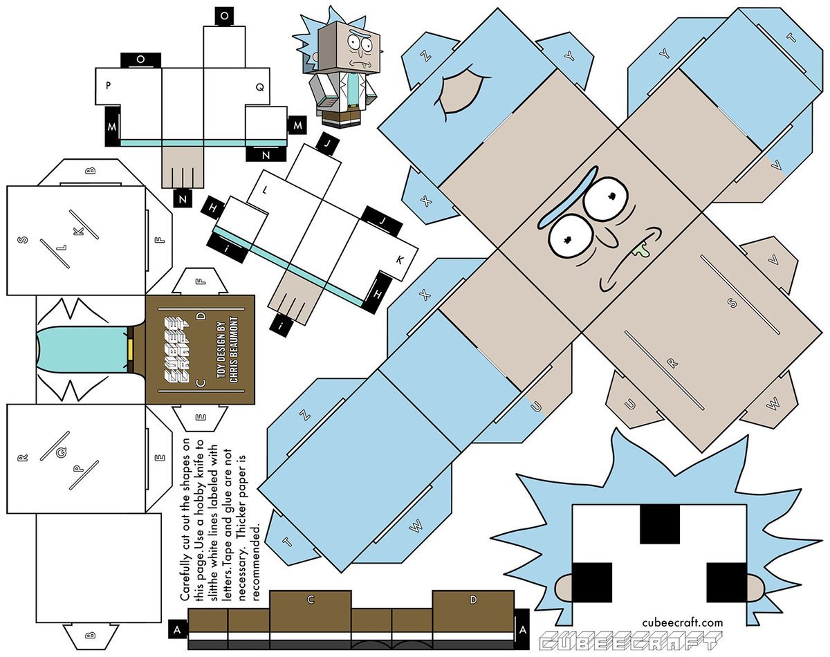 Паперкрафт Рик и Морти