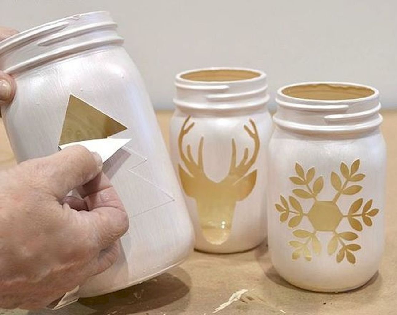Покраска стеклянных банок для декора