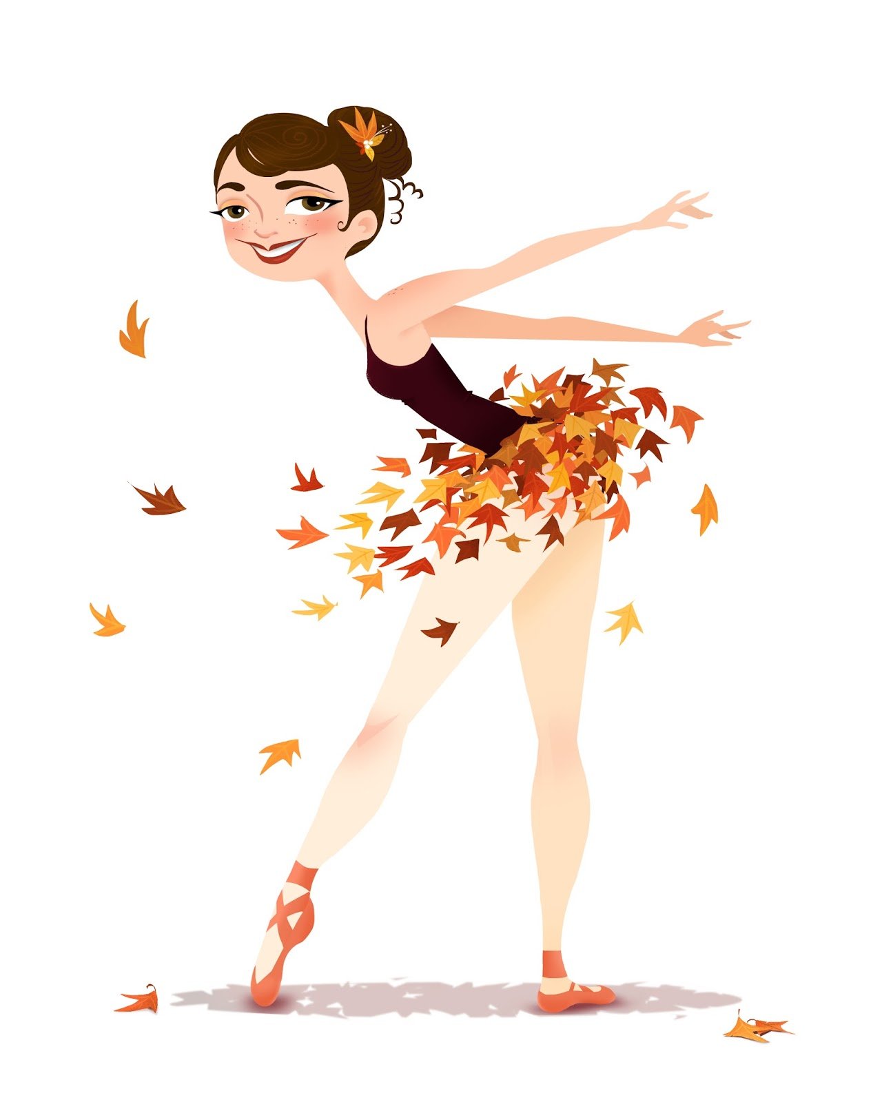 Балерина из осенних листьев