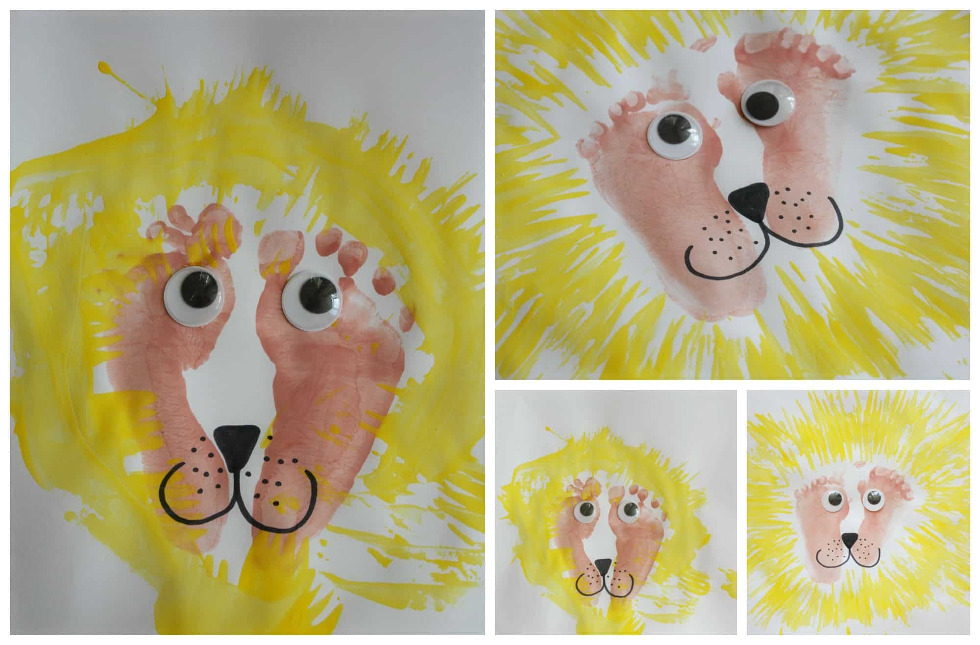 Рисование Льва ладошками для детей