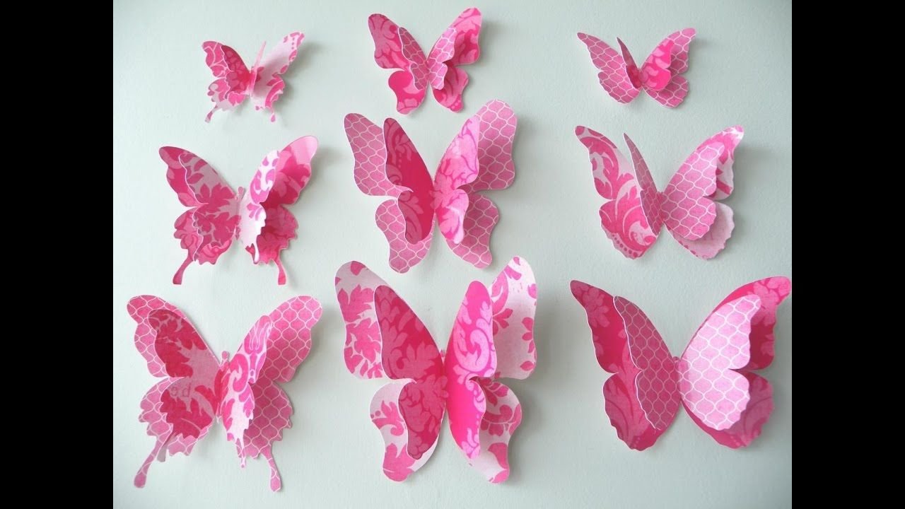 Как сделать 3D бабочки из бумаги своими руками