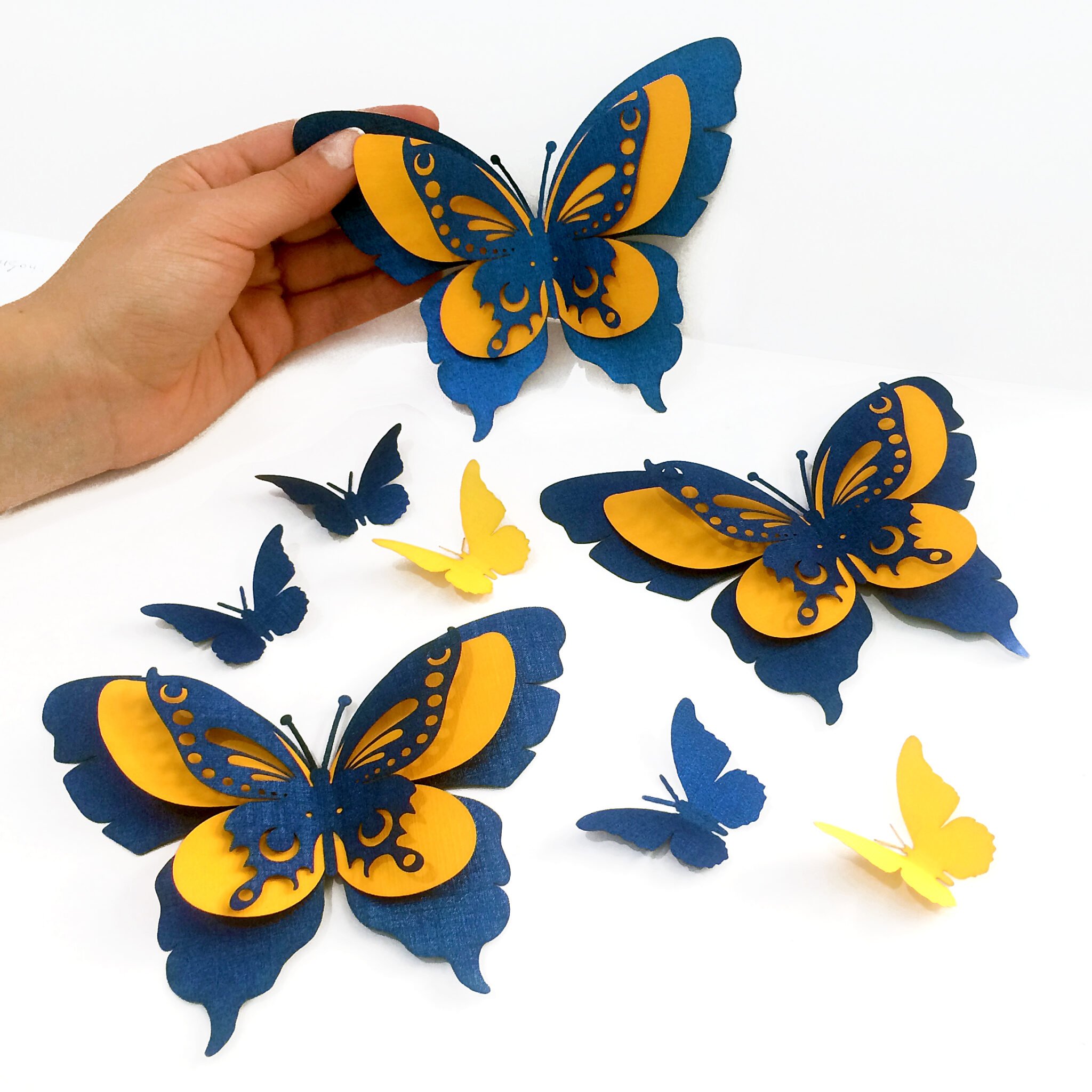 Объемная бабочка из полосок бумаги
