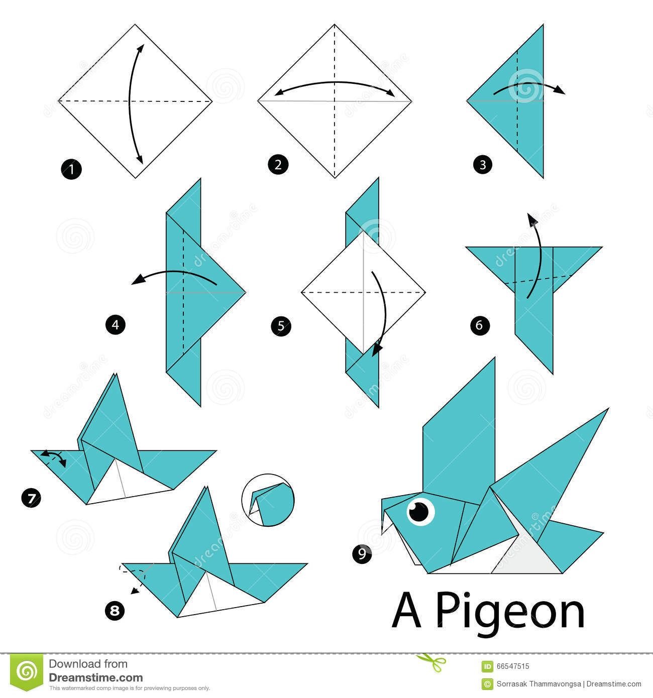 Схемы оригами птичу для дошкольников