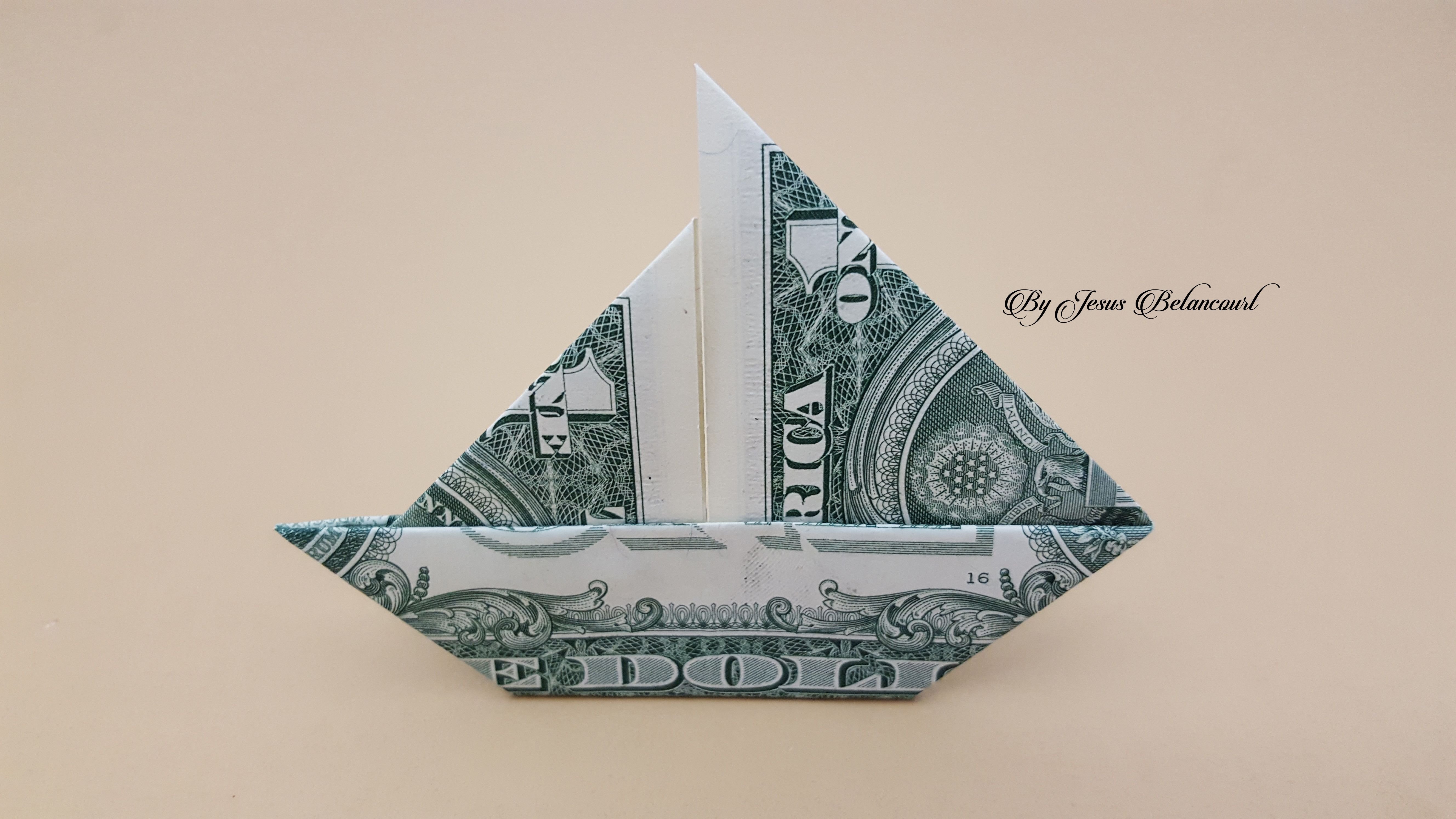 Кораблик Оригами из денег. Money Origami - бумажные поделки из денег