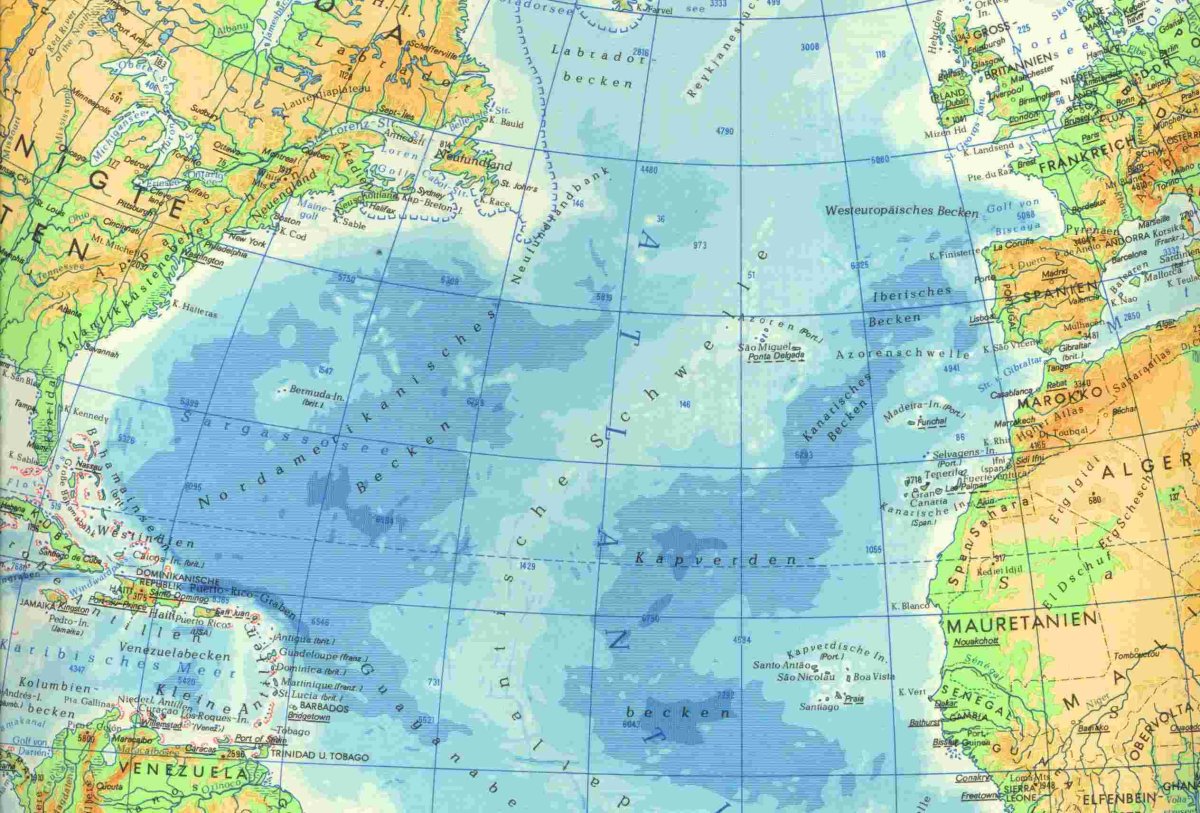 Карта мира атлантический океан