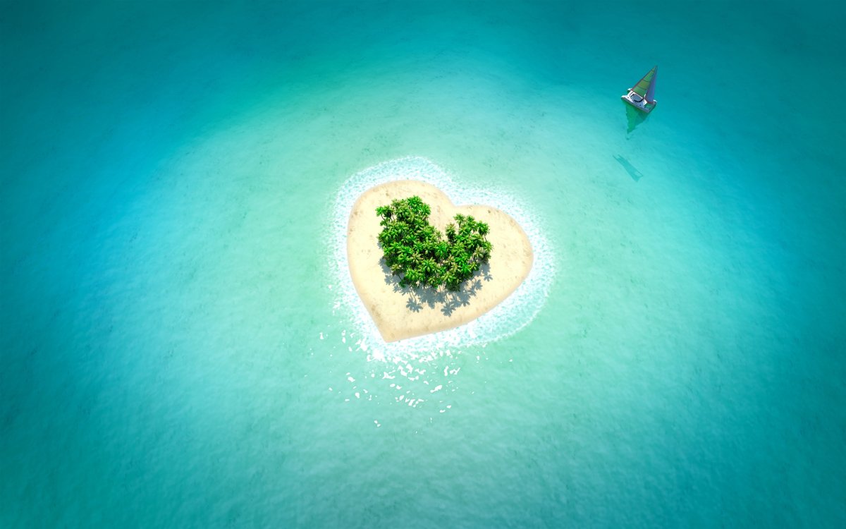 Тропический остров в виде сердца