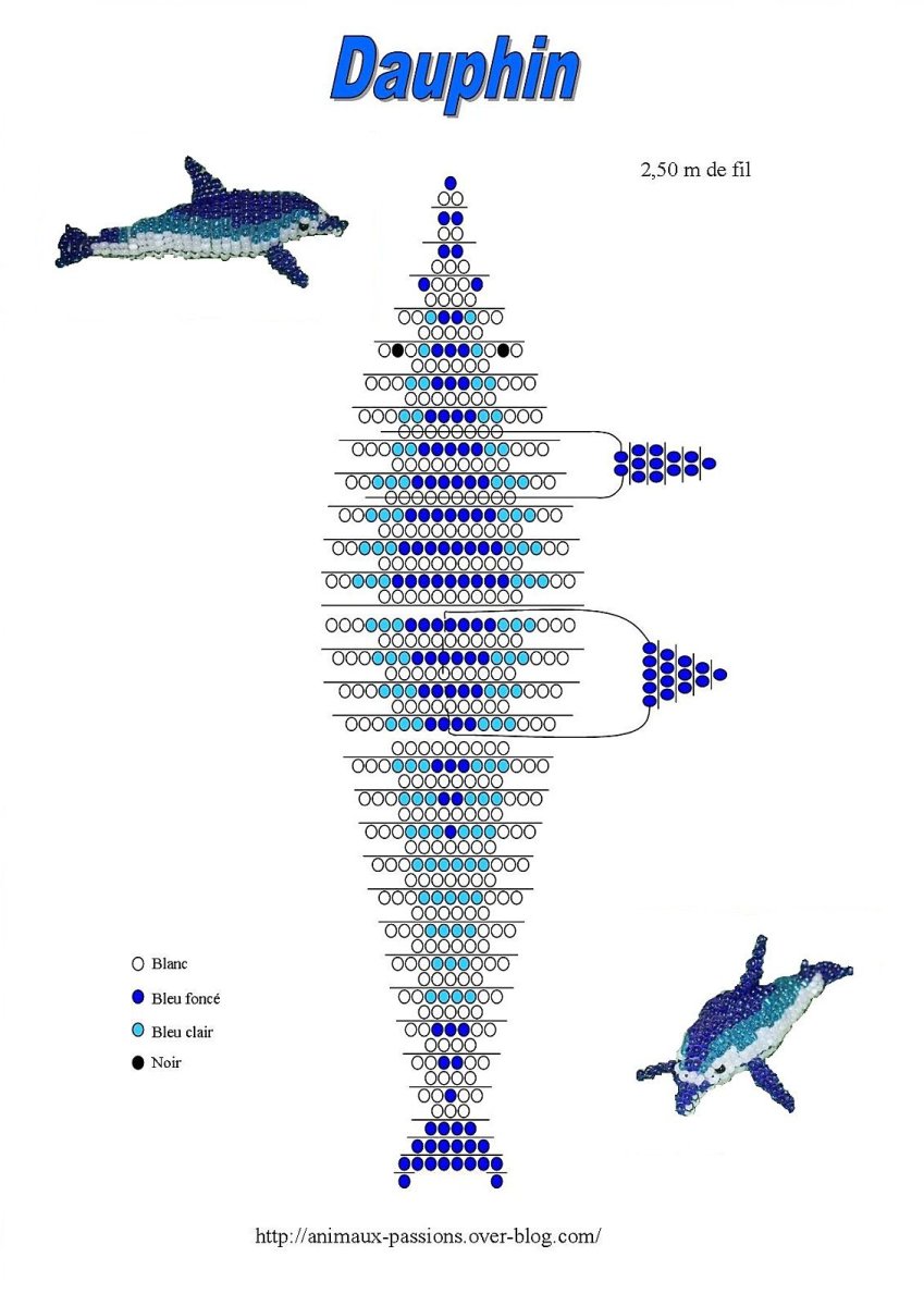 Схема дельфинчика из бисера