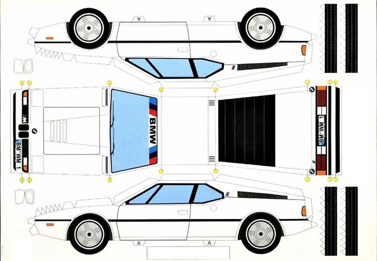 Модель BMW e34 из бумаги