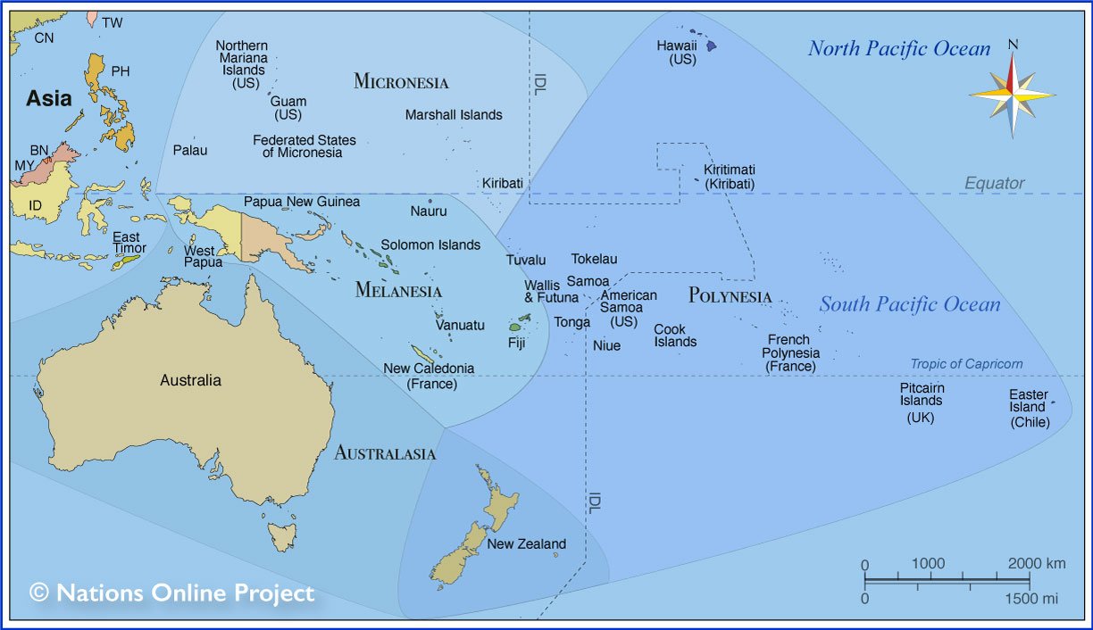 Основные острова австралии. Карта Океании Меланезия. Микронезия Полинезия Меланезия на карте. Меланезия острова Австралии и Океании. Тихоокеанское государство в Меланезии 7.