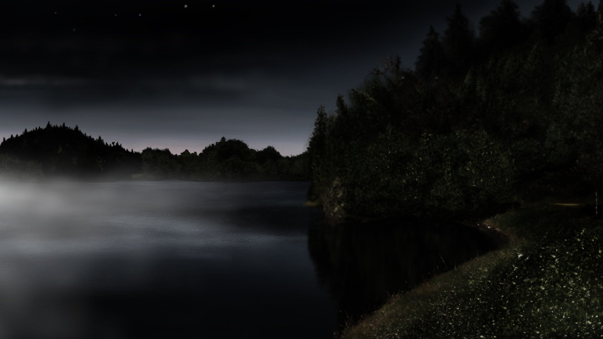 Темная река слушать. Ночь река лес. Темная река. Ночное озеро. Река ночью.