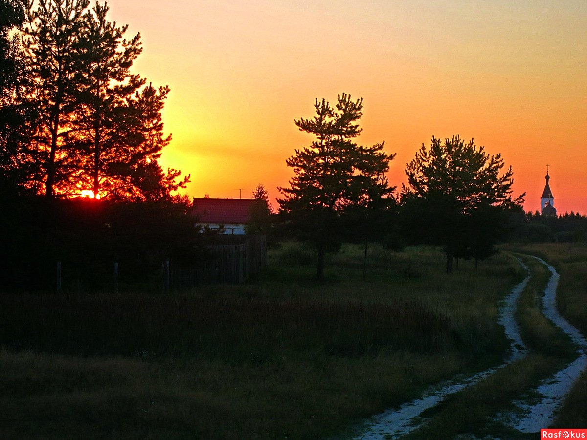 фото деревни летом ночью