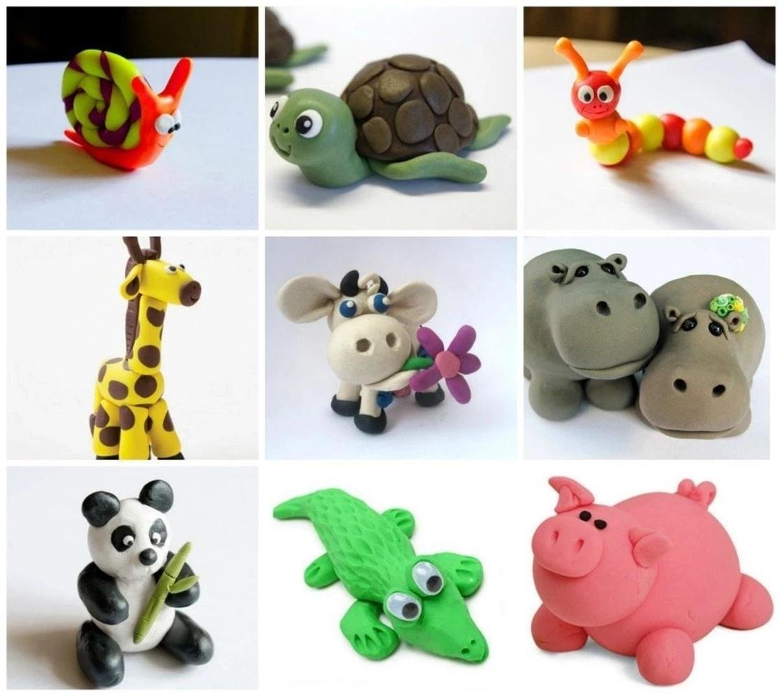 Животные из воздушного пластилина для детей