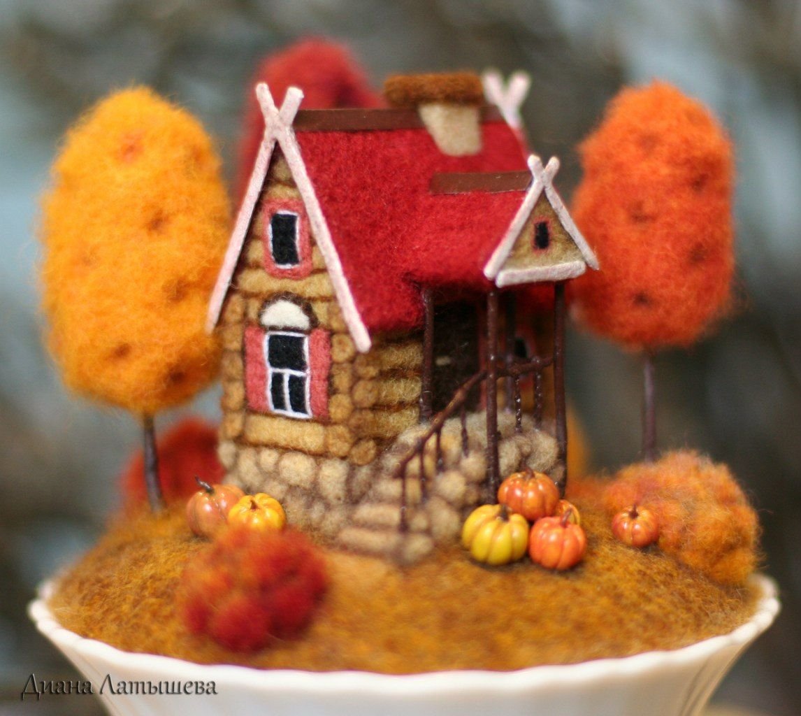 Осенняя композиция домики