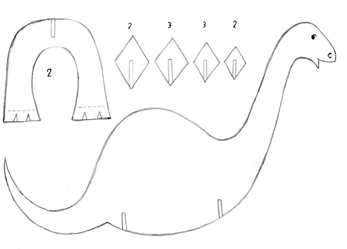 Поделки из бумаги динозавры для детей
