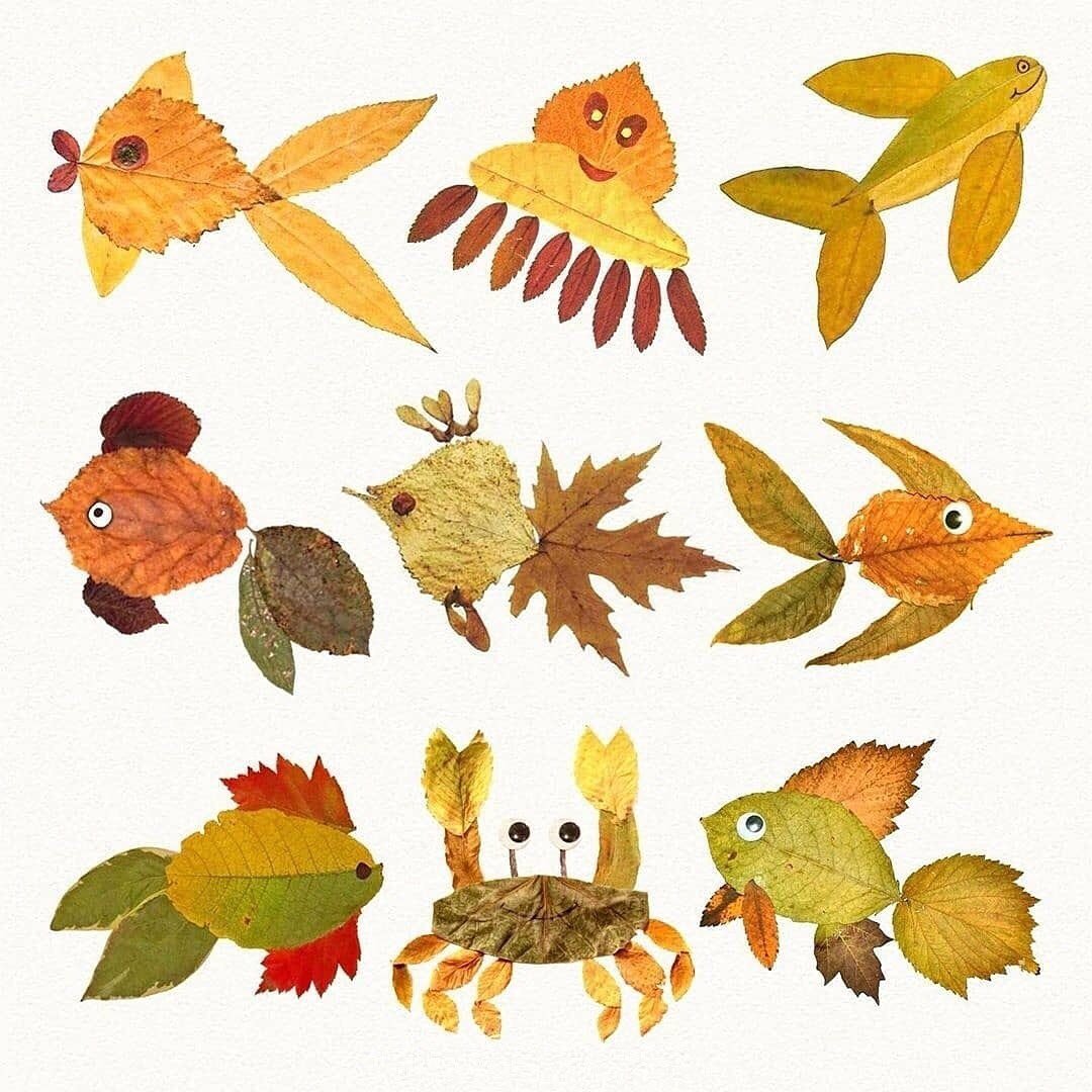 Аппликация из листьев