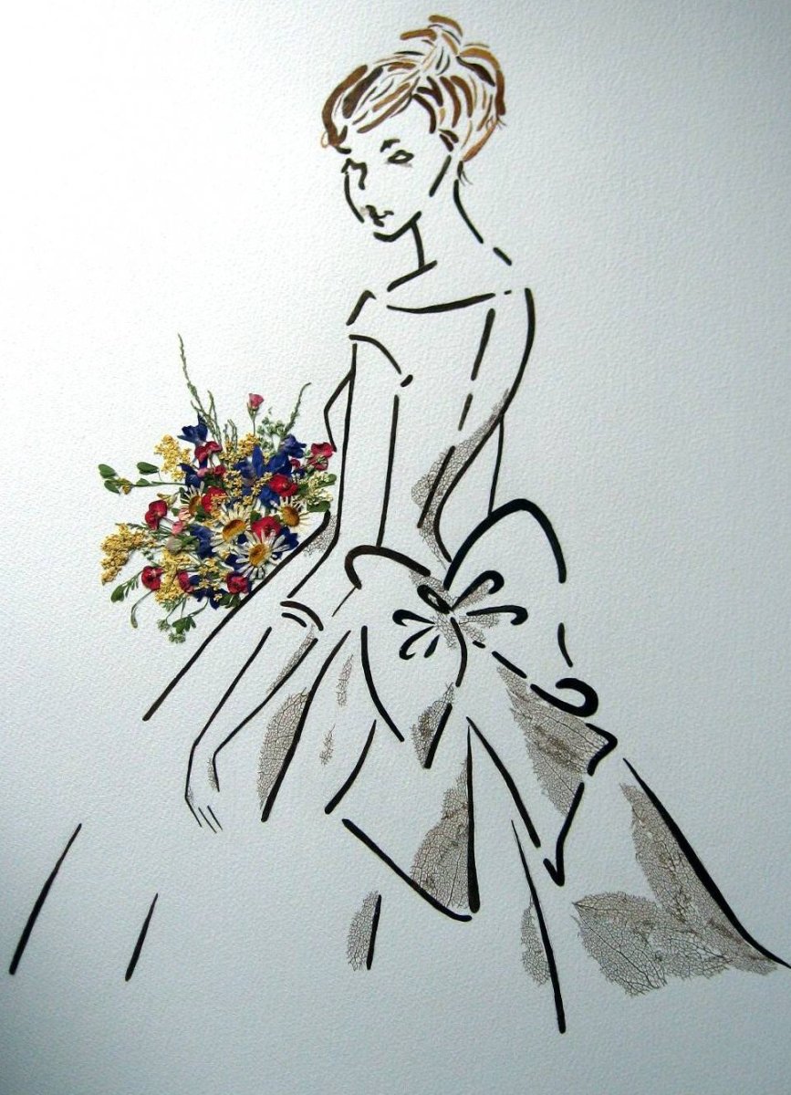 Платье а силуэта с цветами