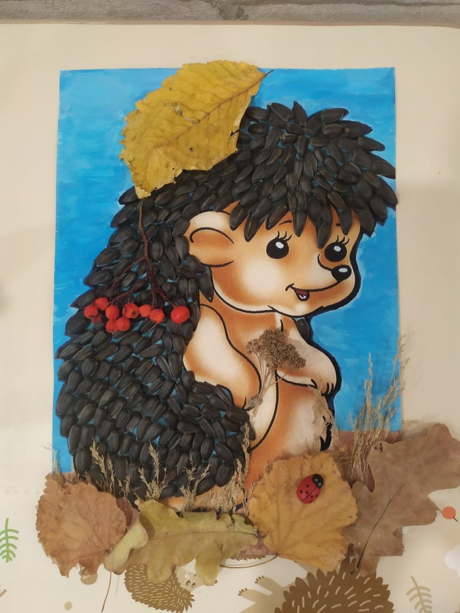 Рисунок ежика для осенней поделки