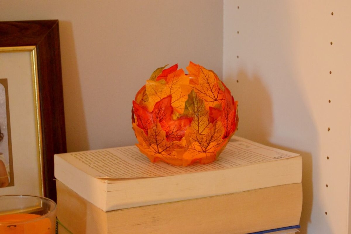 Осенняя поделка подсвечник