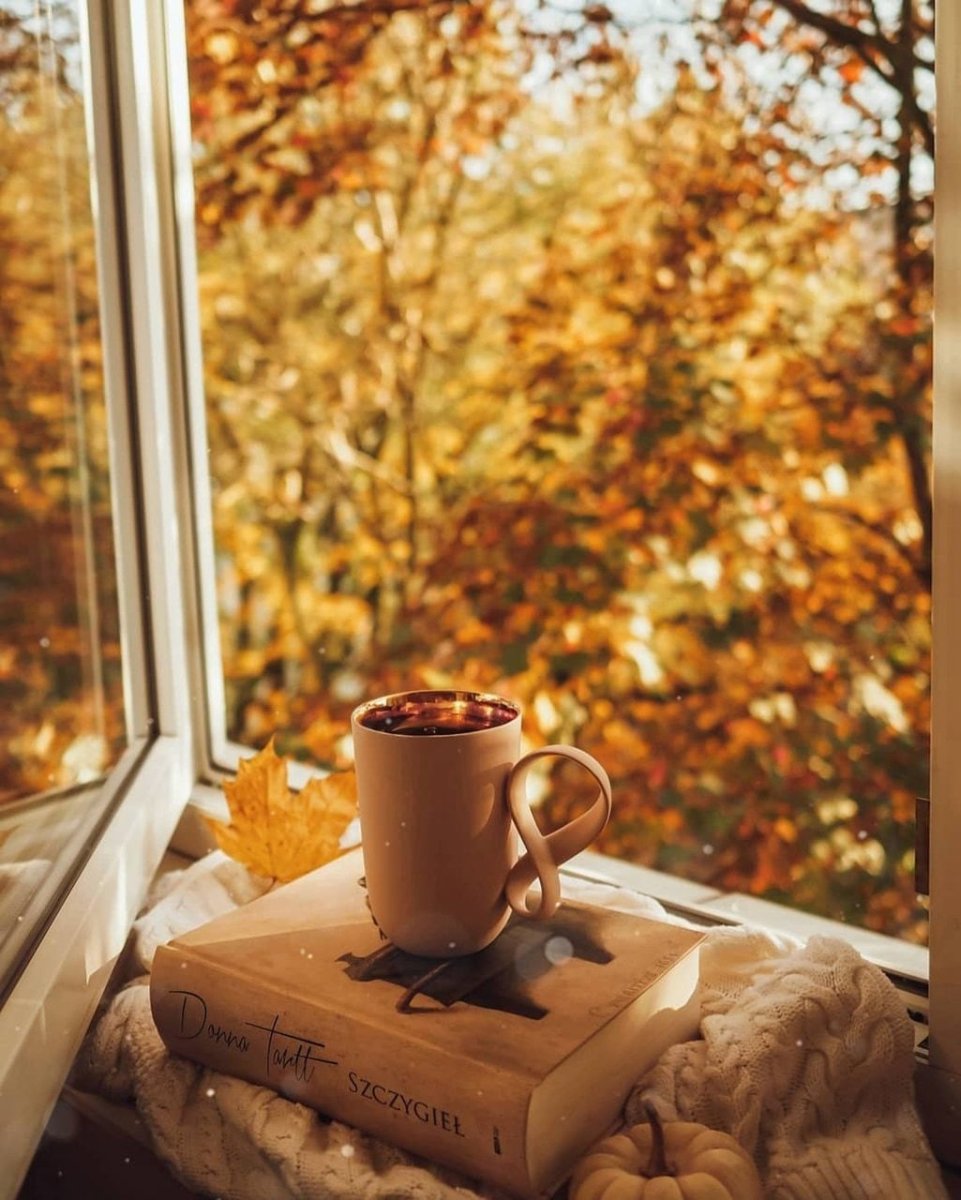 Осень окно кофе