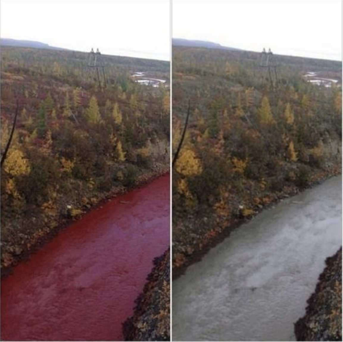 Река Далдыкан в Норильске. Озеро Далдыкан. Красная река в Норильске. Река Далдыкан в Норильске окрасилась в красный цвет.