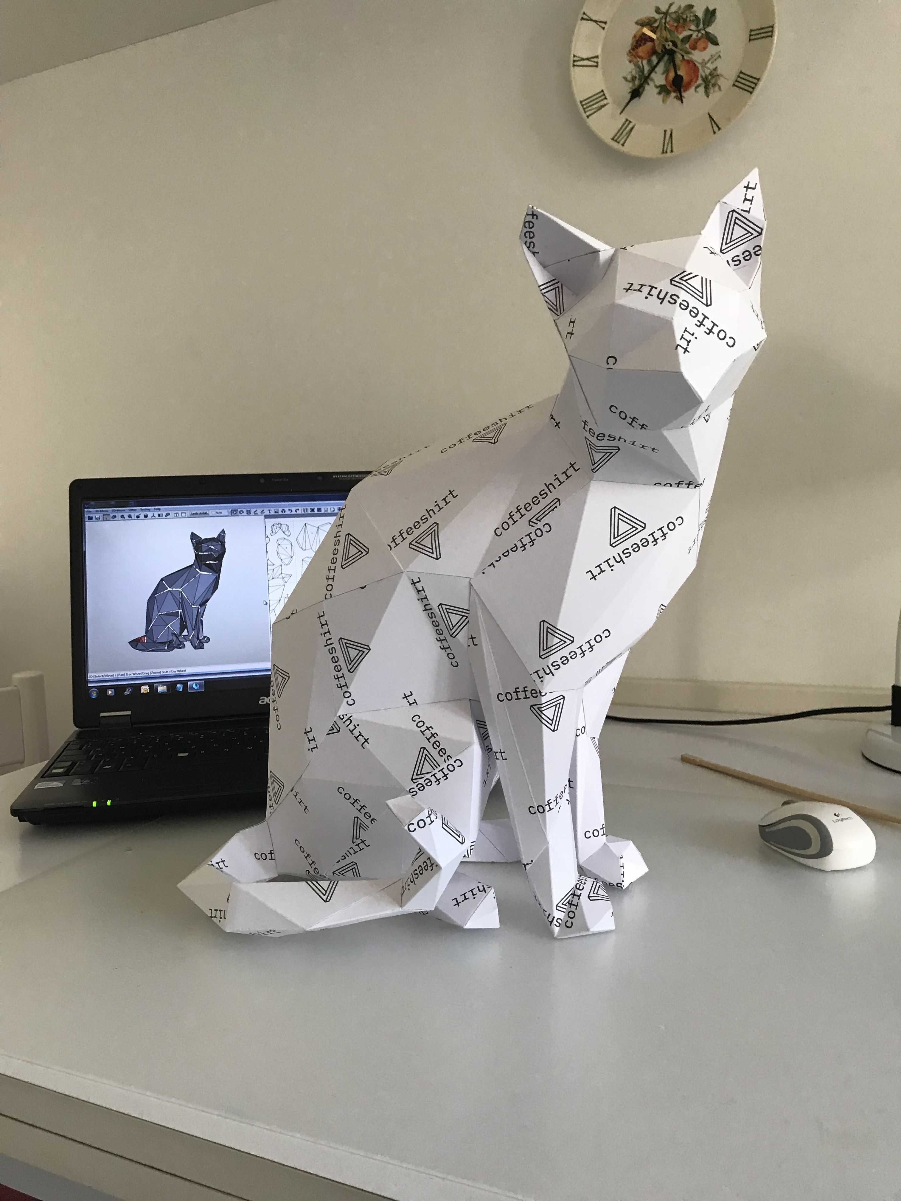 Объемная кошка из бумаги. Объемная бумажная кошка. Объемные коты из бумаги. Фигурка кота из бумаги. Паперкрафт кошка.