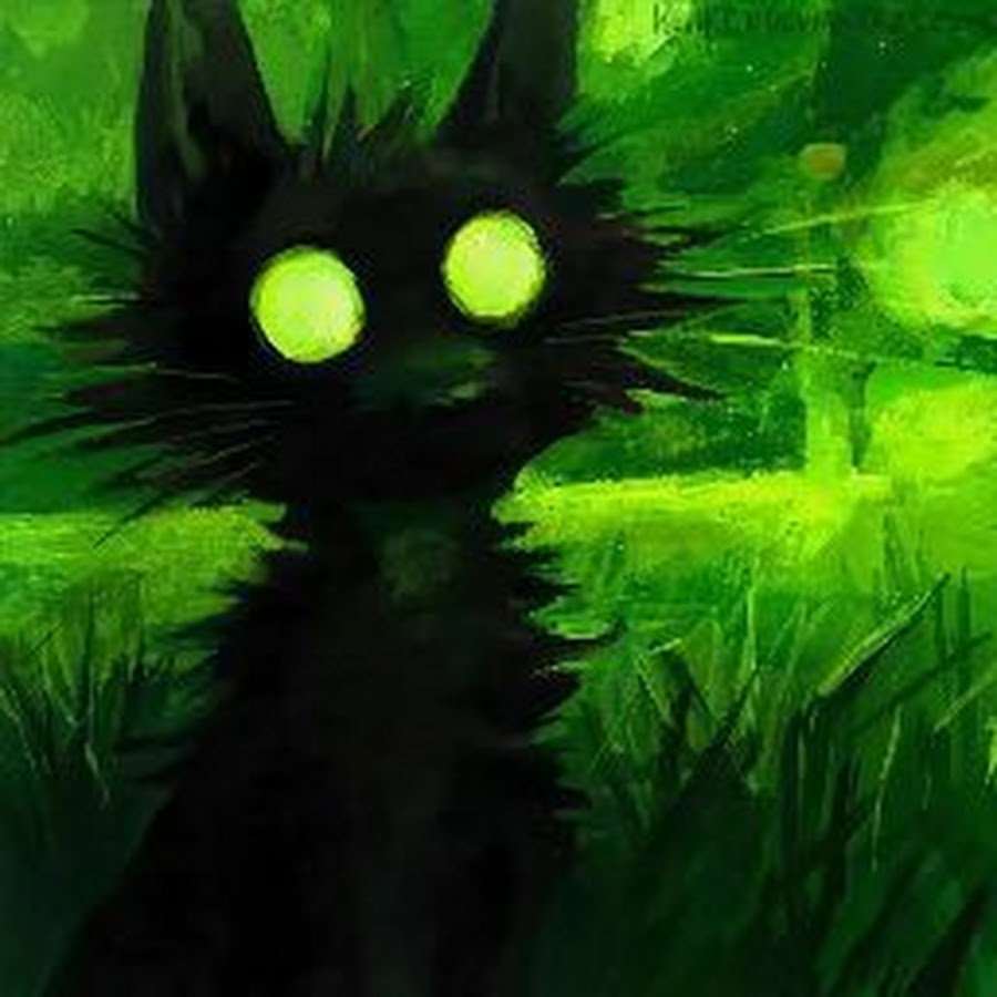 Черный котенок арт